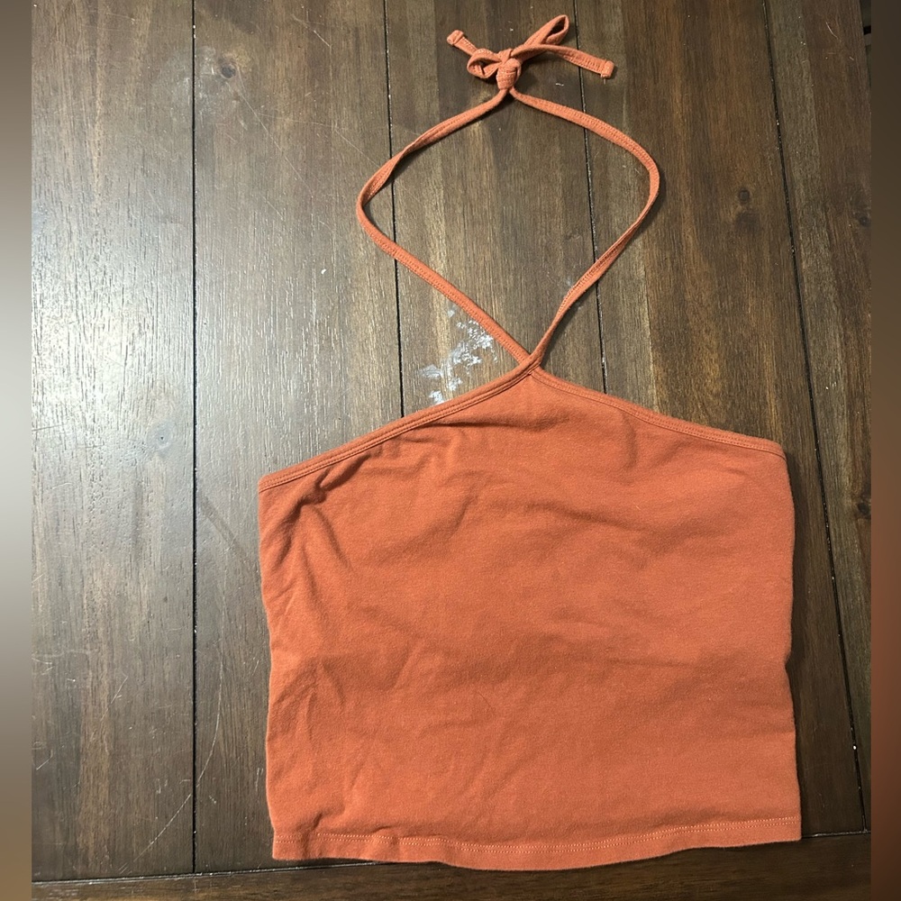 American Eagle Outfitters and Holister White and Orange Halter Tops - Picture 3 of 6